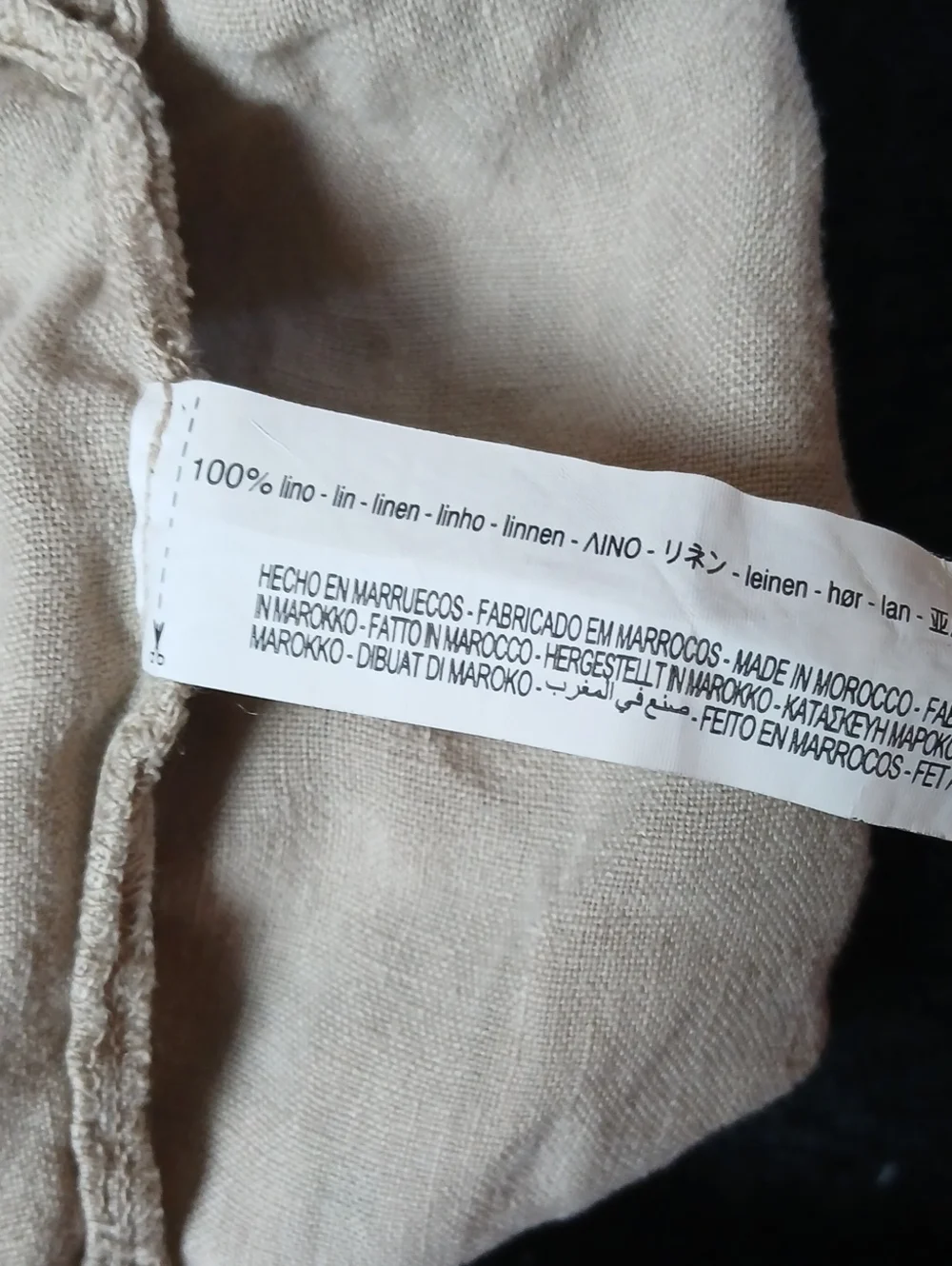 Zara Men's Linen-Blend Drawstring Pants — Beige